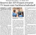 141025 Reserve der ATV-Frauen erwartet TV Issum zum Nachbarschaftsduell