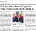 170720 Glückwunsch: Tennis-Urgestein Hans Jetten wird heute 85 Jahre alt