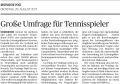 170829 Große Umfrage für Tennisspieler