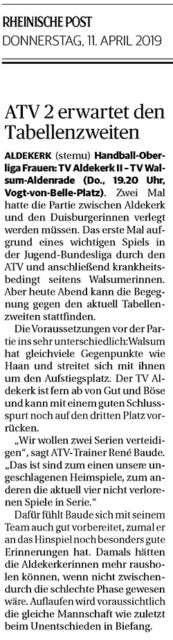 190411 ATV II erwartet den Tabellenzweiten