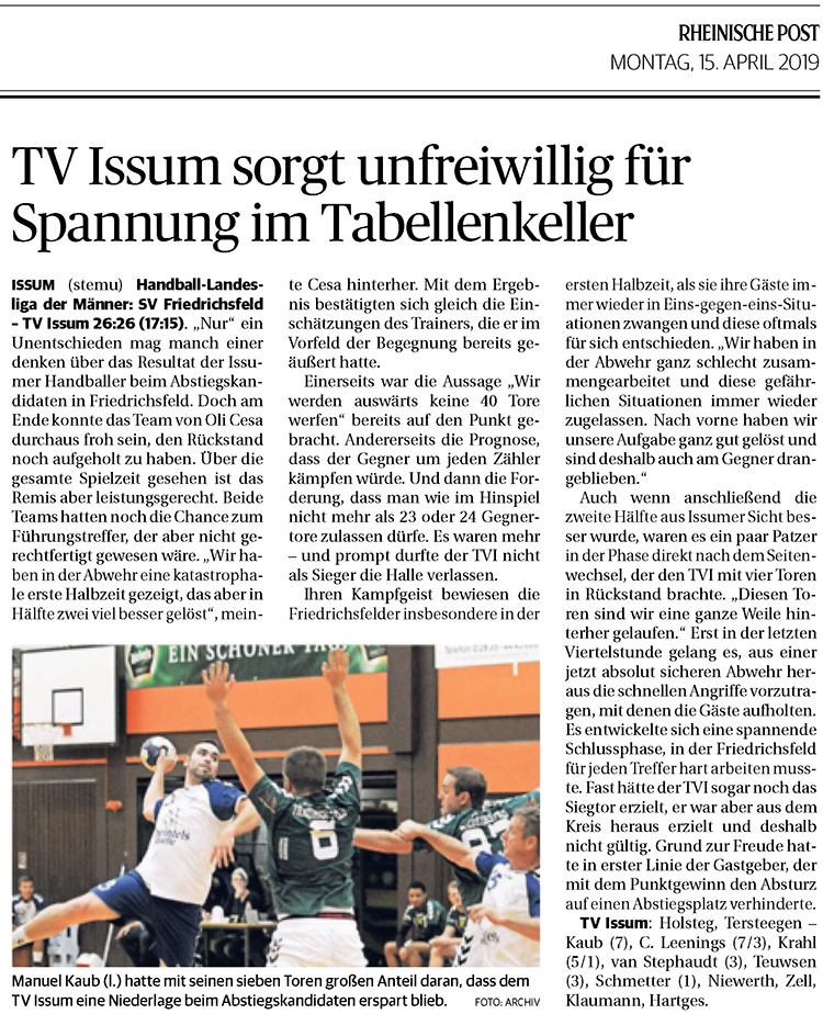 190415 TV Issum sorgt unfreiwillig für Spannung im Tabellenkeller