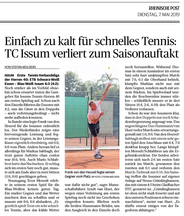 190507 TC Issum verliert zum Saisonauftakt