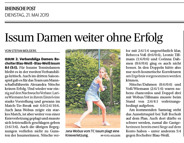 190521 Issums Damen weiter ohne Erfolg