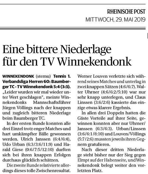 190529 Eine bittere Niederlage für den TV Winnekendonk