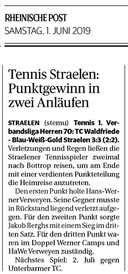 190601 Straelen: Punktgewinn in zwei Anläufen