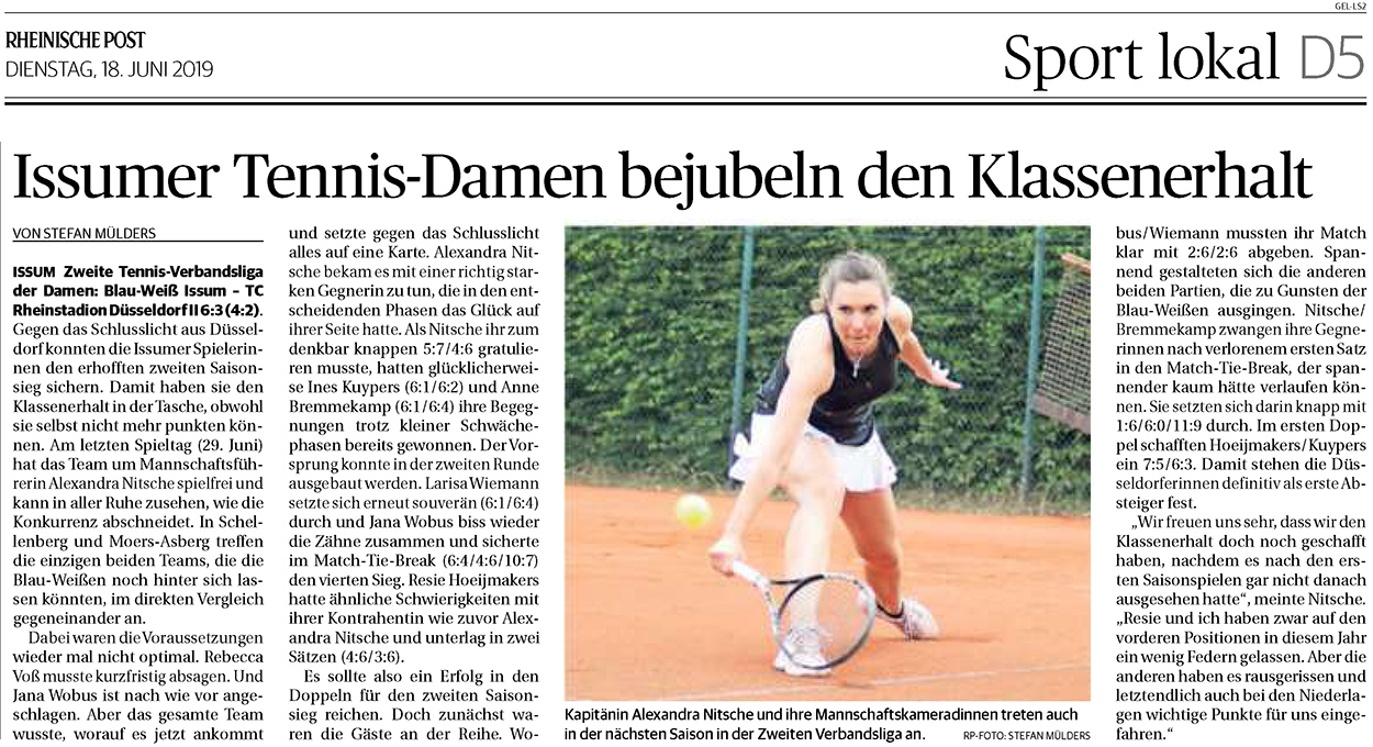 190618 Issumer Tennis-Damen bejubeln den Klassenerhalt