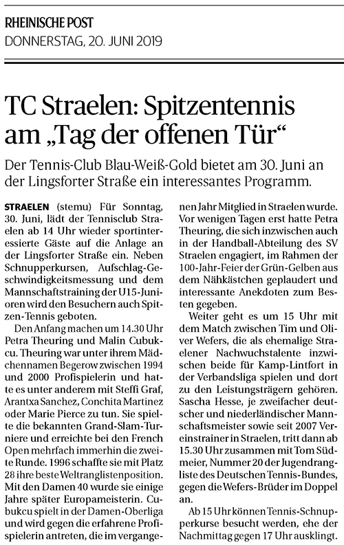 190620 TC Straelen: Spitzentennis am „Tag der offenen Tür“