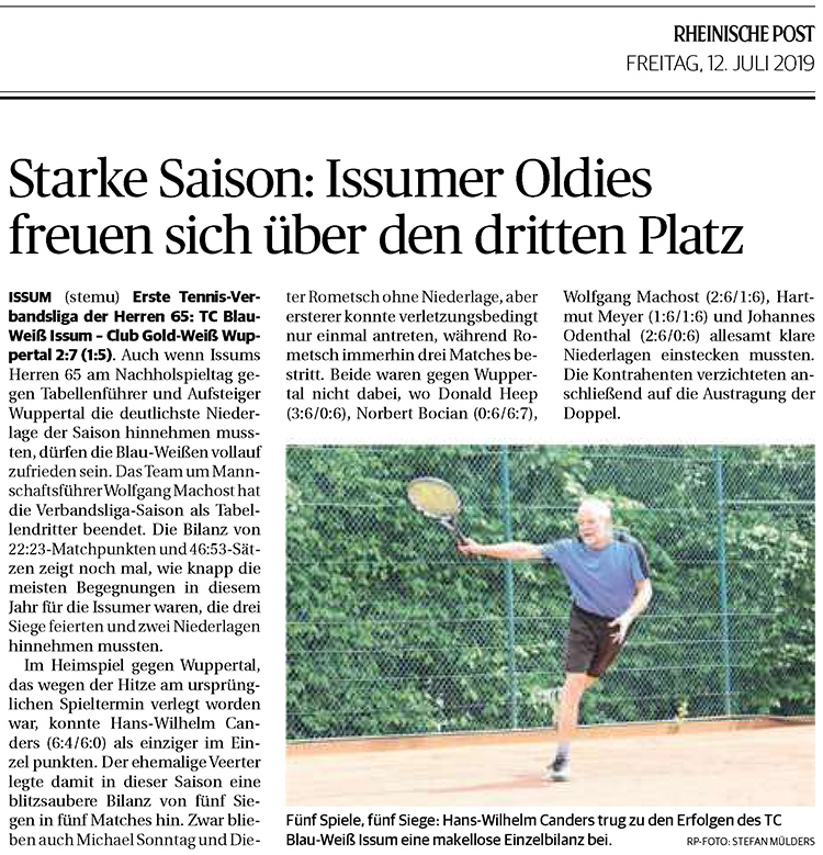 190712 Issumer Oldies freuen sich über den dritten Platz