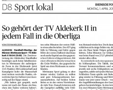 190401 So ge­hört der TV Al­de­kerk II in je­dem Fall in die Ober­li­ga