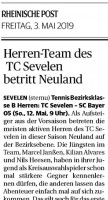 190503 Herren-Team des TC Sevelen betritt Neuland