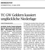 190509 TC GW Geldern kassiert unglückliche Niederlage