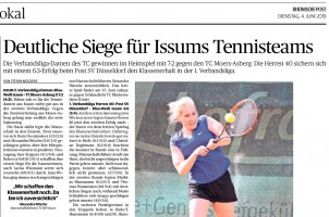 190604 Deutliche Siege für Issums Tennisteams