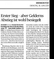 190518 Erster Sieg – aber Gelderns Abstieg ist wohl besiegelt